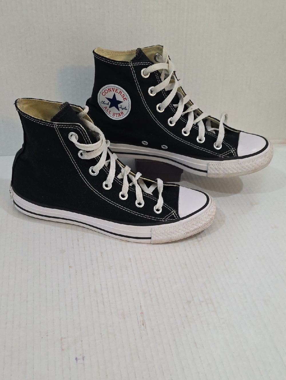 Converse All Star Women's High Top Sneakers - Black and White Size 8